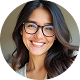 Smiling woman with glasses professional profile portrait