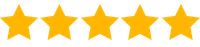 Five star rating icon for reviews and customer satisfaction